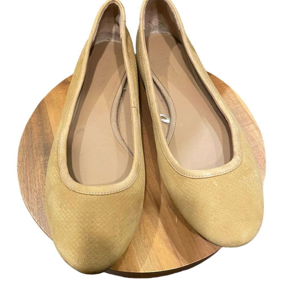 Lacoste Women’s Tan Suede Ballet Flats